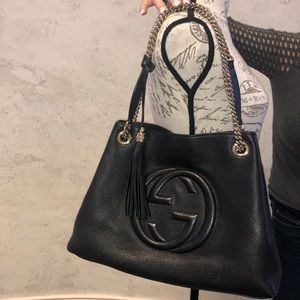 GUCCI Soho Leather Chain Strap Tote